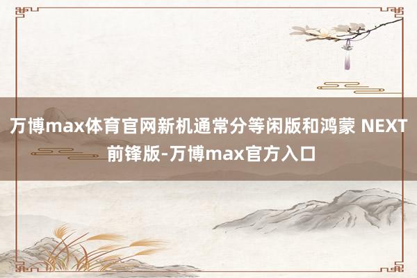 万博max体育官网新机通常分等闲版和鸿蒙 NEXT 前锋版-万博max官方入口