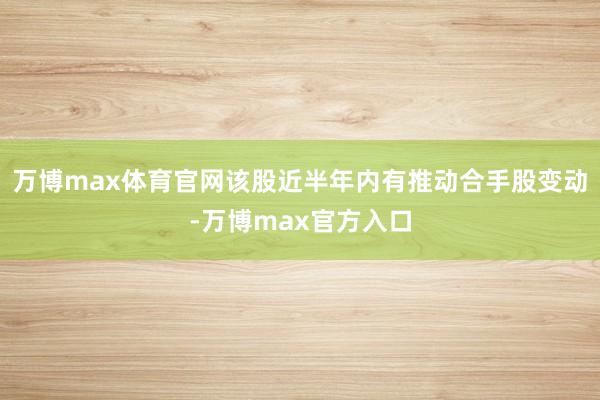 万博max体育官网该股近半年内有推动合手股变动-万博max官方入口