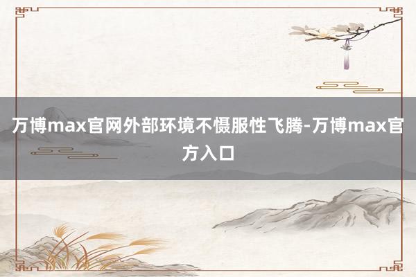 万博max官网外部环境不慑服性飞腾-万博max官方入口