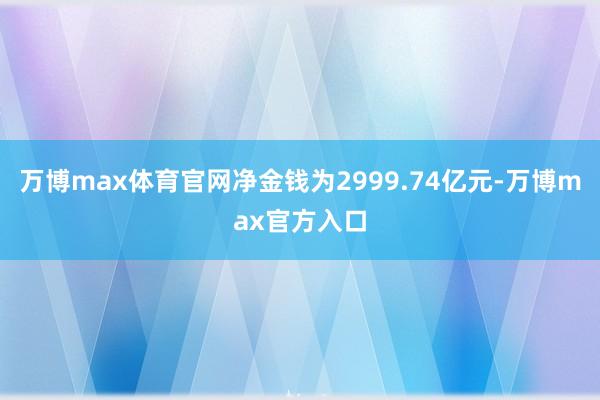 万博max体育官网净金钱为2999.74亿元-万博max官方入口