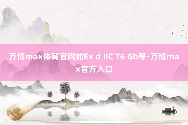万博max体育官网如Ex d IIC T6 Gb等-万博max官方入口