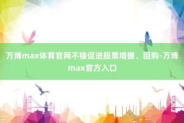 万博max体育官网不错促进股票增握、回购-万博max官方入口