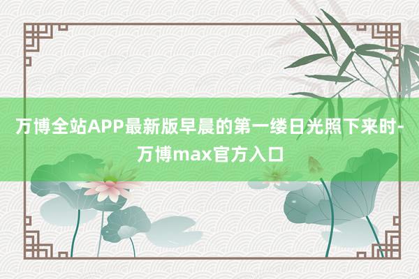 万博全站APP最新版早晨的第一缕日光照下来时-万博max官方入口