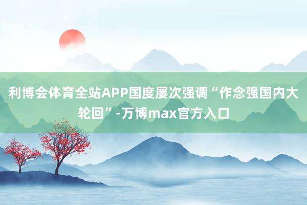 利博会体育全站APP国度屡次强调“作念强国内大轮回”-万博max官方入口